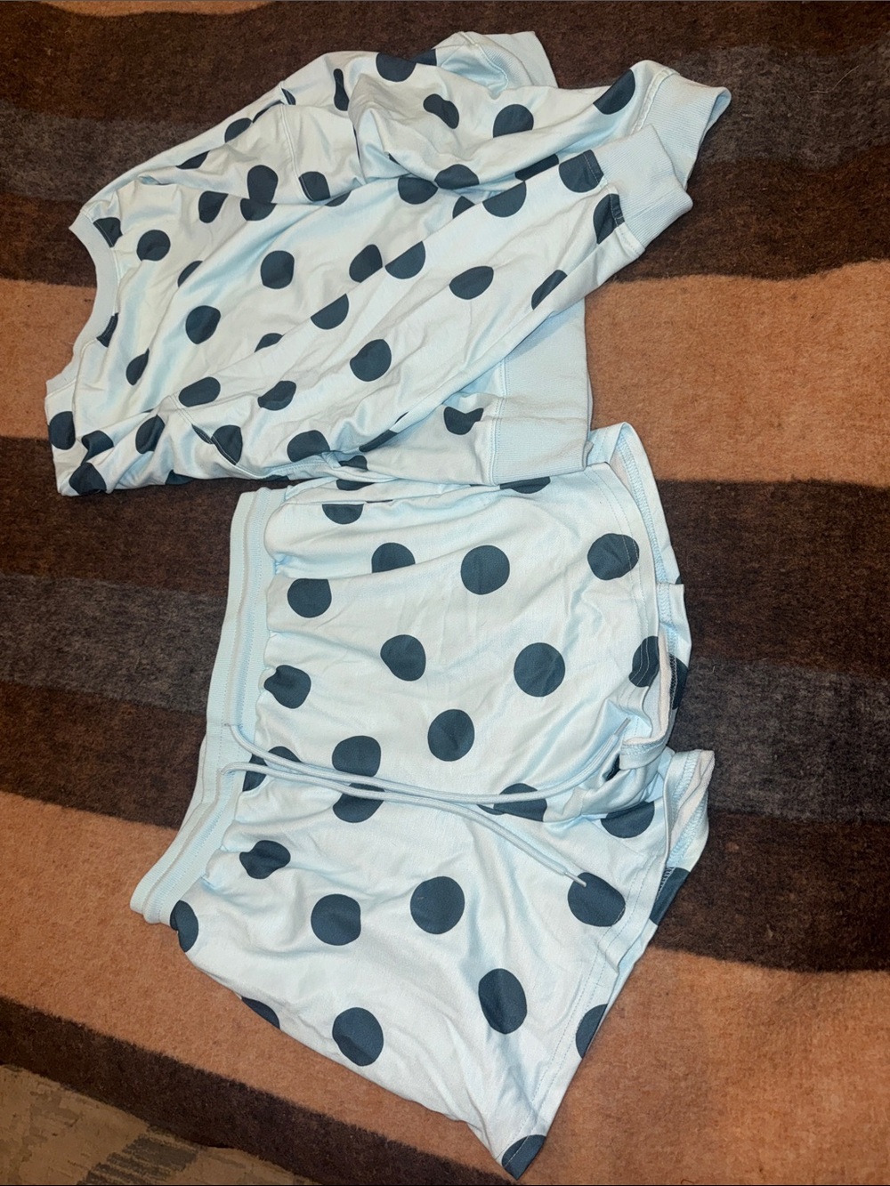 Light Blue Polka Dot Kids Shorts